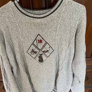 Haggar Tour Sweater with Embroidered Motif and Golf Icon Designs